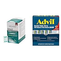 Medi-First Chewable Mint Antacid Tablets (250 Packs of 2), Advil 200mg Ibuprofen Coated Tablets (100 Tablets)