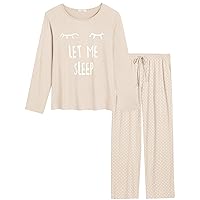 Joyaria Cooling Bamboo Viscose Pajamas Moisture Wicking Lightweight Ultra Soft Women Long PJs Sleepwear S-XXL