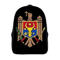 Moldova Flag Logo 16 Inch Backpack Business Laptop Backpack Double Shoulder Backpack Carry on Backpack for Hiking Travel Work