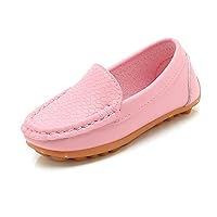 Toddler Boys Girls Loafer Shoes Soft Synthetic Leather Slip On 𝗠occasin Flat Boat Dress Shoes