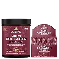 Ancient Nutrition Multi Collagen Protein Powder, Unflavored, 60 Servings + Multi Collagen Protein Powder Stick Packs, Unflavored, 40 Packs