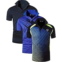 jeansian Men's 3 Packs Ourdoor Sport Quick Dry Polo T-Shirt Tee Tshirt Golf Tennis Bowling Fit LSL195