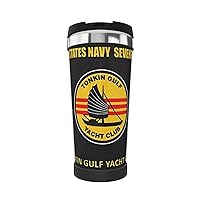 Us Navy Tonkin Gulf Yacht Club Vietnam Veteran Portable Insulated Tumblers Coffee Thermos Cup Stainless Steel With Lid Double Wall Insulation Travel Mug For Outdoor
