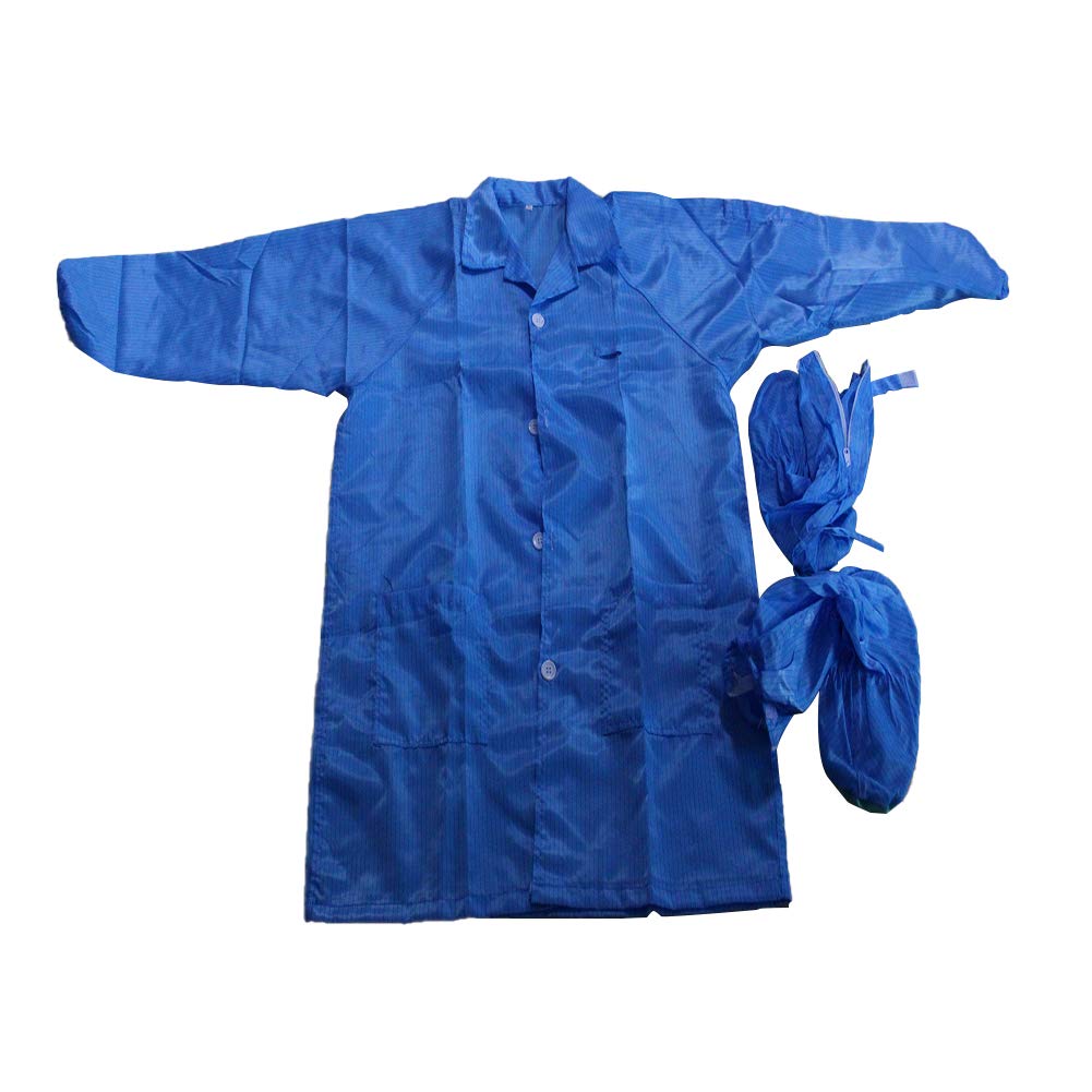 Othmro 1Pcs XL Size Dust Proof Coverall Suit Anti-Static Coveralls Polyester Filament Fiber Protective Safety Workwear Suit Painting Coveralls for Spray Painting Cleaning Work Blue