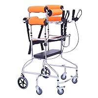 Upright Walkers for Seniors, Standing Frame, Walking Height Adjustable with Seat, Lightweight Wheel Rollator, for Lower Limb Rehabilitation Training