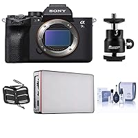 Sony Alpha a7S III Full Frame Mirrorless Digital Interchangeable Lens Camera Body - Bundle with RGBWW Mini LED Light, Lightweight Mini Ball Head, Memory Card Wallet, Optics Care and Cleaning Kit