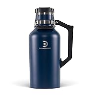 DrinkTanks Craft Growler, Passivated Stainless Steel Growlers for Beer, Leakproof and Vacuum Insulated Beverage Tumbler, Easy-to-Use Soda, Wine, or Coffee Tumbler with Handle, Storm, 64 Oz