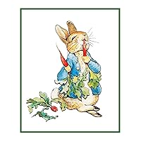 Peter Rabbit Eats Carrots Inspired by Beatrix Potter Counted Cross Stitch Pattern