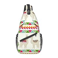 Llama And Cactus Sling Bag Crossbody Backpack Sling Backpack Shoulder Bag For Women Men Cycling Hiking Travel