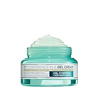 Confidence in a Gel Cream Oil Control - Hydrating Oil-Free Face Moisturizer - Reduces Shine & Look of Large Pores - with Niacinamide, Vitamin E & Peptides - Non-Comedogenic - 2.0 oz