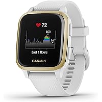 Garmin Venu Sq, GPS Smartwatch with All-day Health Monitoring and Fitness Features, Built-in Sports Apps and More, Square Design Smartwatch with up to 6 days battery life, White
