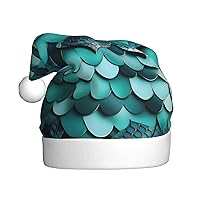 Mermaid fish scale print Christmas Hat, Winter Snow Beanie for Xmas Party, Ideal Christmas & New Year Gifts, Festive Holiday Hat for Adults