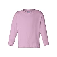 RABBIT SKINS Toddler's 5.5 oz. Jersey Long-Sleeve T-Shirt, 3T, Pink
