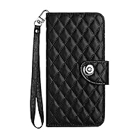 Compatible with Galaxy A25 5G Case with Card Holder, Black PU Leather Wallet Cover with Wrist Strap 【7-Slots】 Credit Cards Pocket Kickstand