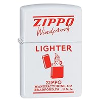 Lighter: Vintage Ad, Zippo Windproof in Red - White Matte 80466