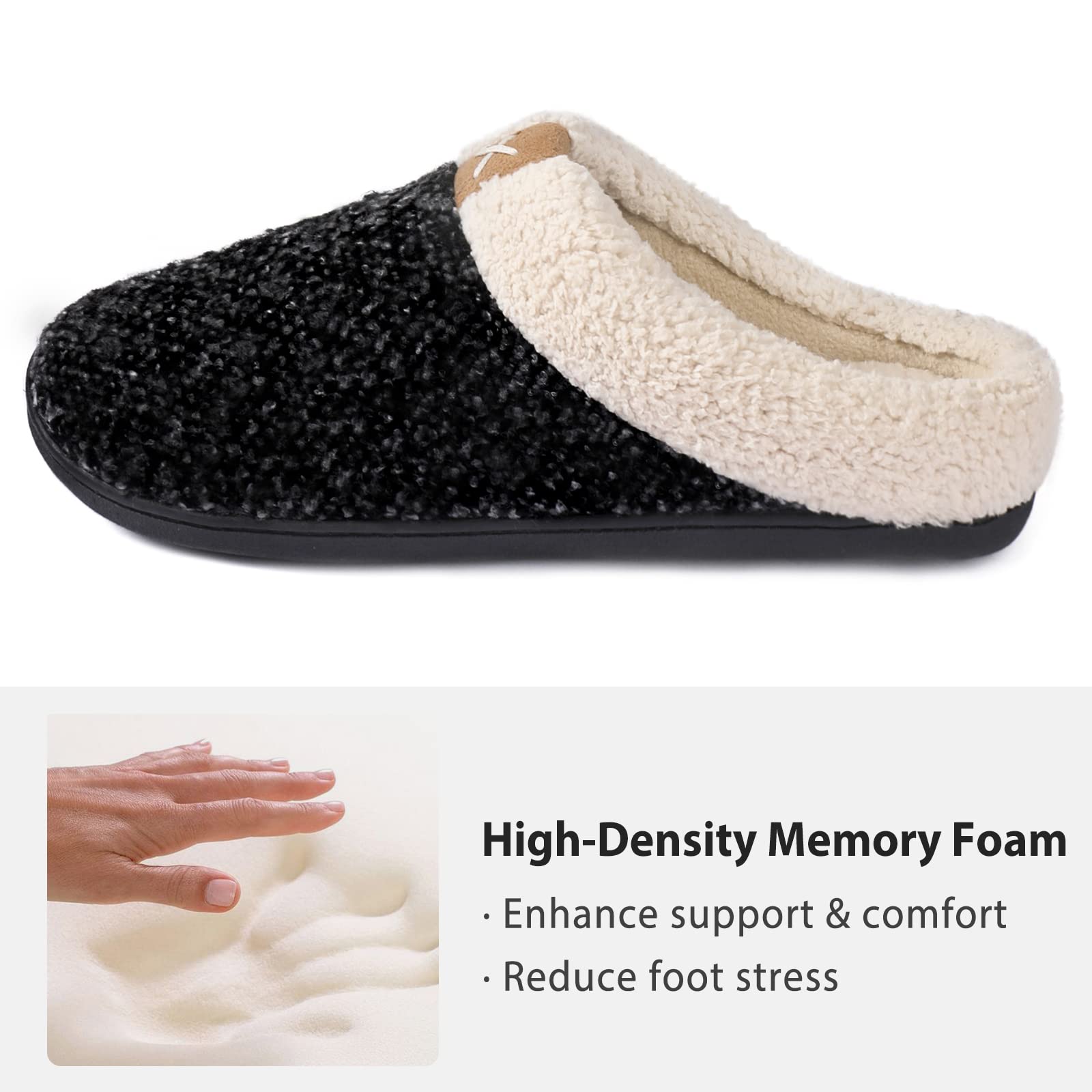 ULTRAIDEAS Men's Bedroom Slip On House Slipper with Memory Foam, Indoor Home Shoe Slipper with Non Slip Rubber Sole for Outdoor, Gift for Men