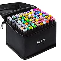 Alcohol Markers, 80 Colors Art Drawing Markers Set for Kids Adults Dual Tip Permanent Sketch Markers, with Organizing Case