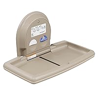 Koala Kare KB300-00 Horizontal Surface Mounted Baby Changing Table - Foldable Plastic Diaper Changing Station (Beige)