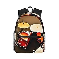 Drum Set-Standard Unisex Backpack Double Shoulder Daypack,Lightweight Bag Casual Bag Travel Rucksack