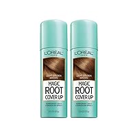 L'Oreal Paris Hair Color Root Cover Up Temporary Gray Concealer Spray Light Golden Brown (Pack of 2) (Packaging May Vary)