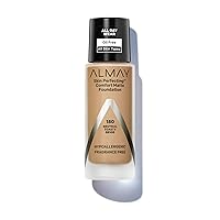 Almay Skin Perfecting Comfort Matte Foundation, Hypoallergenic, Cruelty Free, -Fragrance-Free, Dermatologist Tested Liquid Makeup, Neutral Toasty Beige, 1 Fluid Ounce