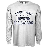 Proud Navy Dad US Sailor T-Shirt Mens Long Sleeve Tee