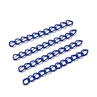 AGCFABS 30Pcs/Pack Metal Paint Extension Chain Colorful Linking Rings Curb Twist Chains for Bracelet Necklace Mask Lanyard Strap DIY Jewelry Making Accessories (Blue)