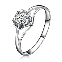 10/14/18k Solid Gold Engagement Ring 0.5ct Moissanite Ring Solitaire Ring for Women Wedding Promise Eternal