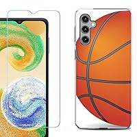 Slim-Fit TPU Phone Case Compatible with Samsung Galaxy A13 5G, with Tempered Glass Screen Protector - Basketball