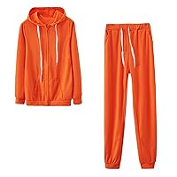 Drawstring Jogger Sweatsuits Women 2Piece Long Sleeve Outfits Zip Up Hoodies & Sweatpant Tracksuit Set with Pockets