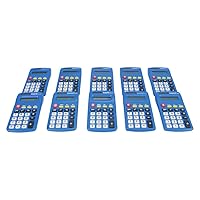 EAI Education CalcPal EAI-80 Basic Solar Calculator, Dual-Power for School, Home or Office: Blue - Set of 10