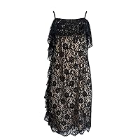 Women's Black Lace Overlay Sheath Dress 22270613 Sz 10 NWT