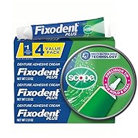 Fixodent Plus Scope Secure Denture Adhesive 2.0oz (Pack of 4)