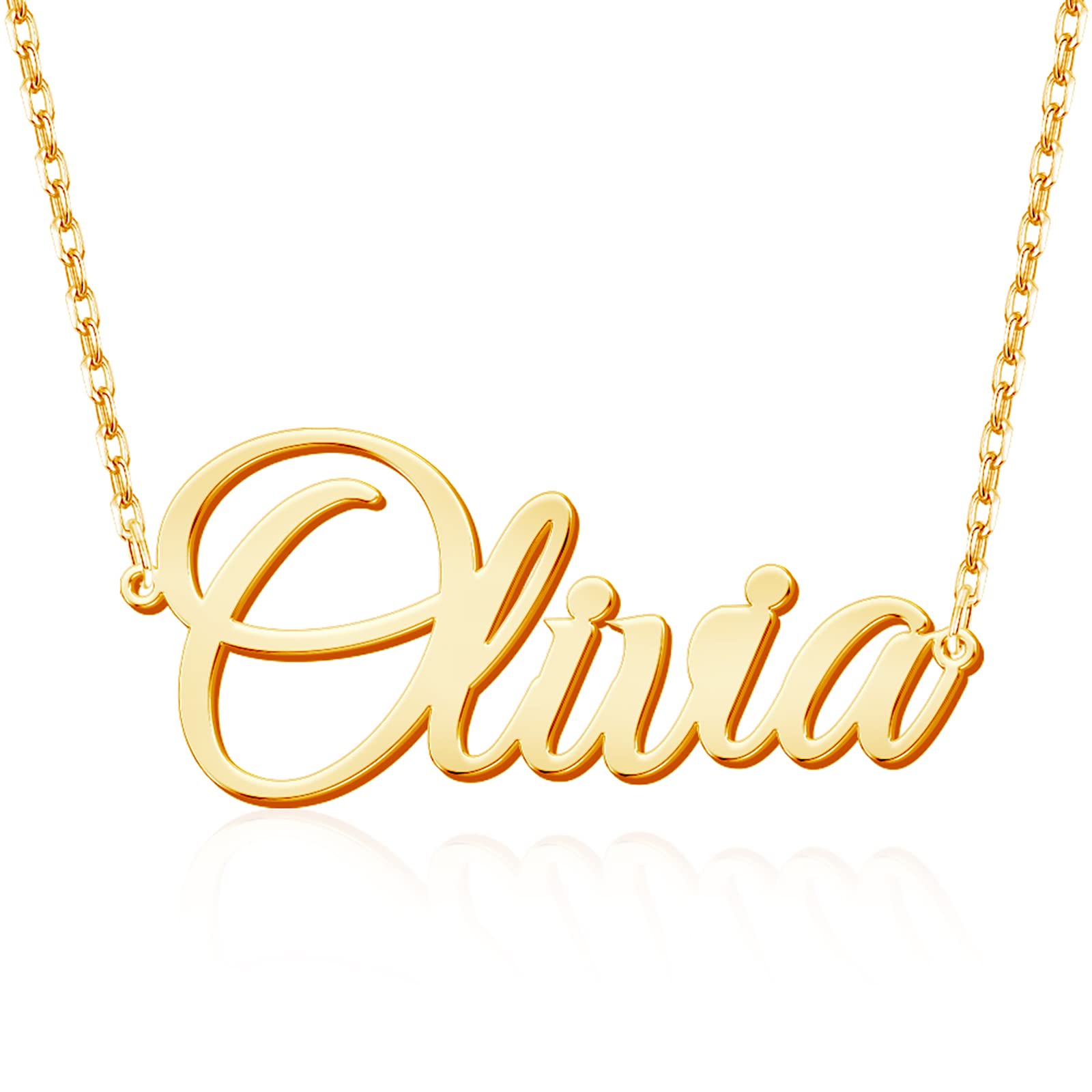Custom Name Necklace Personalized Name Necklace 18K Gold Plated Jewelry Gift for Women