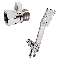 BRIGHT SHOWERS Handheld Shower Head Set and Matching Brass Shower Head Shut Off Valve with Handle Lever