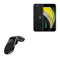 BoxWave Car Mount Compatible with Apple iPhone SE (2020) - MagnetoMount Clip, Metal Car Air Vent Strong Magnet Mount - Jet Black