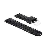 Ewatchparts 24 MM RUBBER DIVER STRAP BAND COMPATIBLE WITH TAG HEUER GRAND CARRERA FORMULA F1 BLACK WS