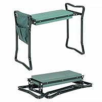 Folding Garden Kneeler and Seat with Tool Pouch Bag Thick Kneeling Pads Soft Decorative Garden Stools Workseats Portable Outdoor Foldable Kneeler Tools Bench