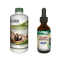 32 Oz Dog Vegetarian Liquid Glucosamine Small Dog Dropper- Chondroitin, MSM, Omega 3, Hyaluronic Acid, Puppies Canine Joint Health, Dog Vitamins Hip Joint Juice Joint Oil