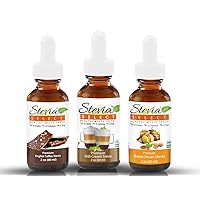 Stevia Drops English Toffee, Irish Cream, & Butter Pecan Stevia Select Keto Coffee Sugar-Free Stevia Flavors Bundle (3) Pack