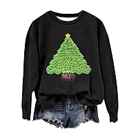 Women's Turtleneck Shirt Casual Fashion Christmas Printing Long Sleeve O-Neck Pullover Top Blouse Scrub, S-3XL
