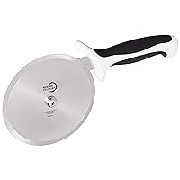 Mercer Culinary Millennia Pizza Cutter with White Handle, 5 Inch Wheel, Stainless Steel