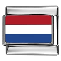 Netherlands Holland Flag Photo Italian 9mm Link PC126 Fits Traditional Classic