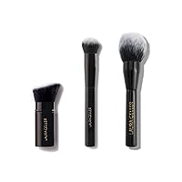 LAURA GELLER NEW YORK Essentials Set: Retractable Angled Kabuki Brush + Foundation Makeup Brush + Classic Fluffy Bronzer Brush - Vegan