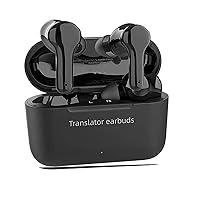 Language Translator Earbuds, Two-Way Translator Device, Offline Translator, Support 127 Languages Simultaneous Translation, Music and Calling 3-in-1 Wireless Translator Device (Black)