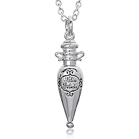 Silver Plated Felix Felicis Potion in The Bottle Pendant Necklace, 18” Chain