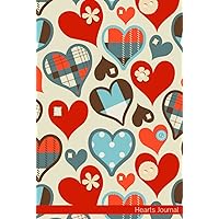 Hearts Journal: Notebook Journal For Teens and Adults | 120 Pages | Grey Lines | Glossy Cover | 6 x 9 In