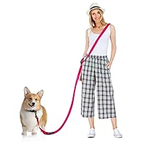 Hands Free Dog Leash, 8.2ft Multifunctional Crossbody Rope with Explosion-Proof Handle and Adjustable Training Hands Free Leash for Small, Medium & Large Dogs Walking,Jogging and Running (Pink)