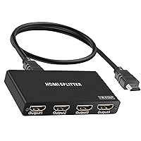 HDMI Splitter 1 in 4 Out, 4K@30HZ 1x4 HDMI Splitter for Full HD 1080P 3D Splitter, Supports HDCP1.4,Compatible with PS4 Fire Stick HDTV (with HDMI Cable)