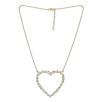 MOONEYE 3.00 CTW Natural Diamond Polki Hollow Open Heart Pendant Necklace 925 Sterling Silver 14K Gold Plated Everyday Slice Diamond Jewelry
